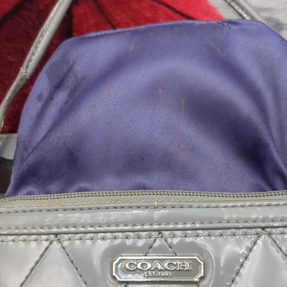 Coach Gray Quilted Wristlet - Picture 10 of 11